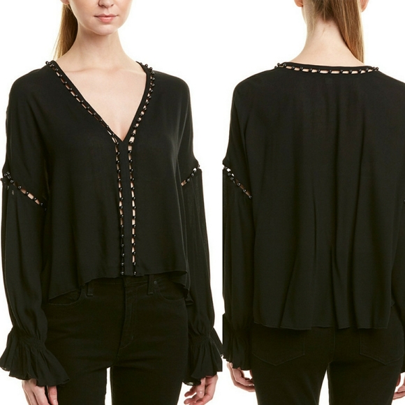 Jonathan Simkhai bell sleeve blouse - Picture 1 of 8